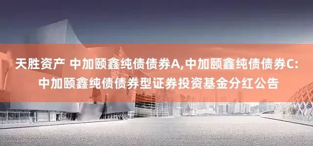天胜资产 中加颐鑫纯债债券A,中加颐鑫纯债债券C: 中加颐鑫纯债债券型证券投资基金分红公告